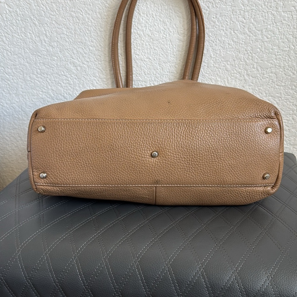 Furla Tan Leather Tote Convertible Bucket Bag - Picture 3 of 12